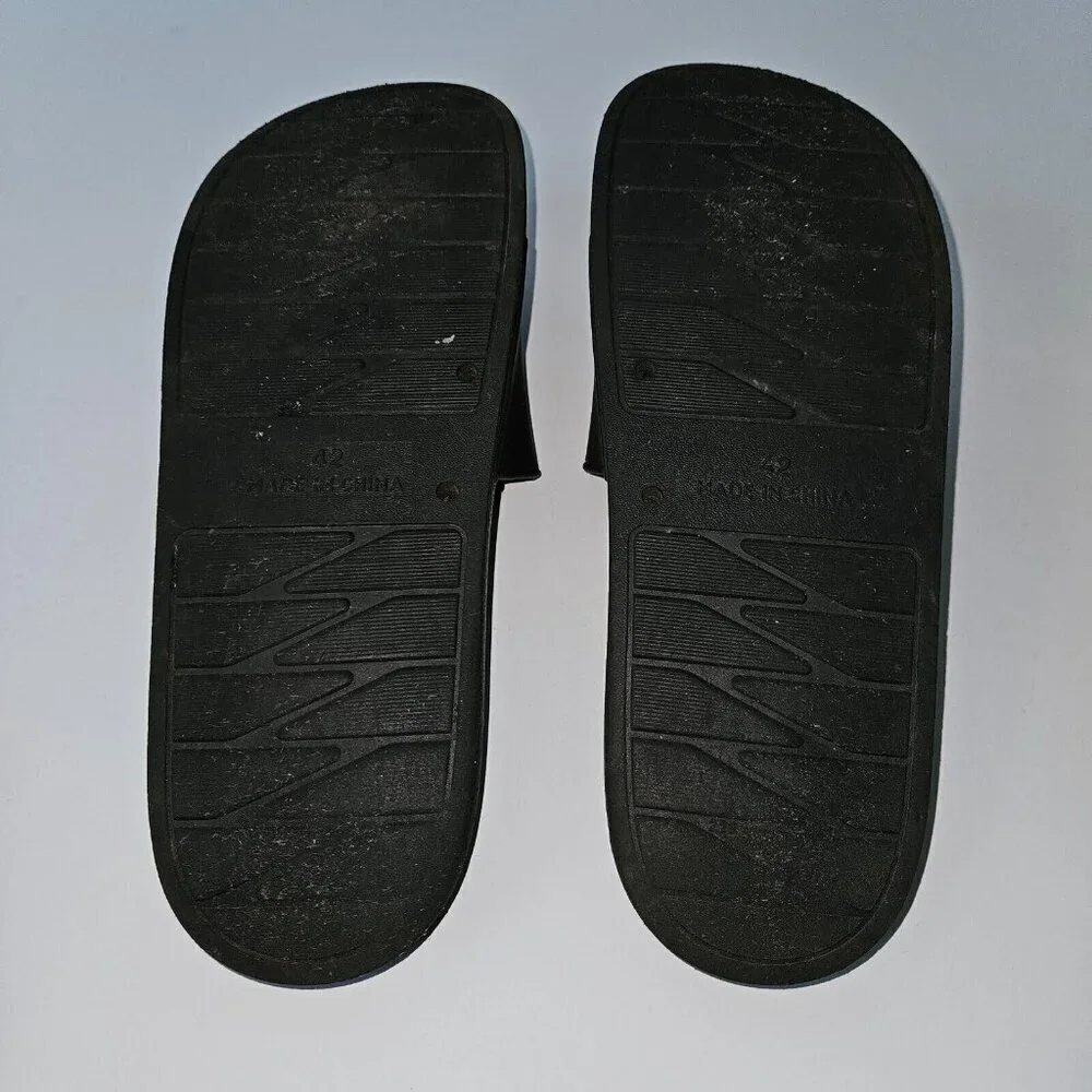 NETFLIX Black Slides Sandals Shoes Size 42 (approx women's 11/men's 8) RARE HTF